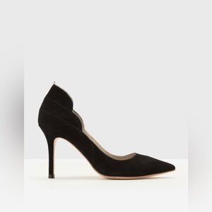 BODEN ‘Carrie’ Scalloped Black Suede Stiletto Size 9.5
